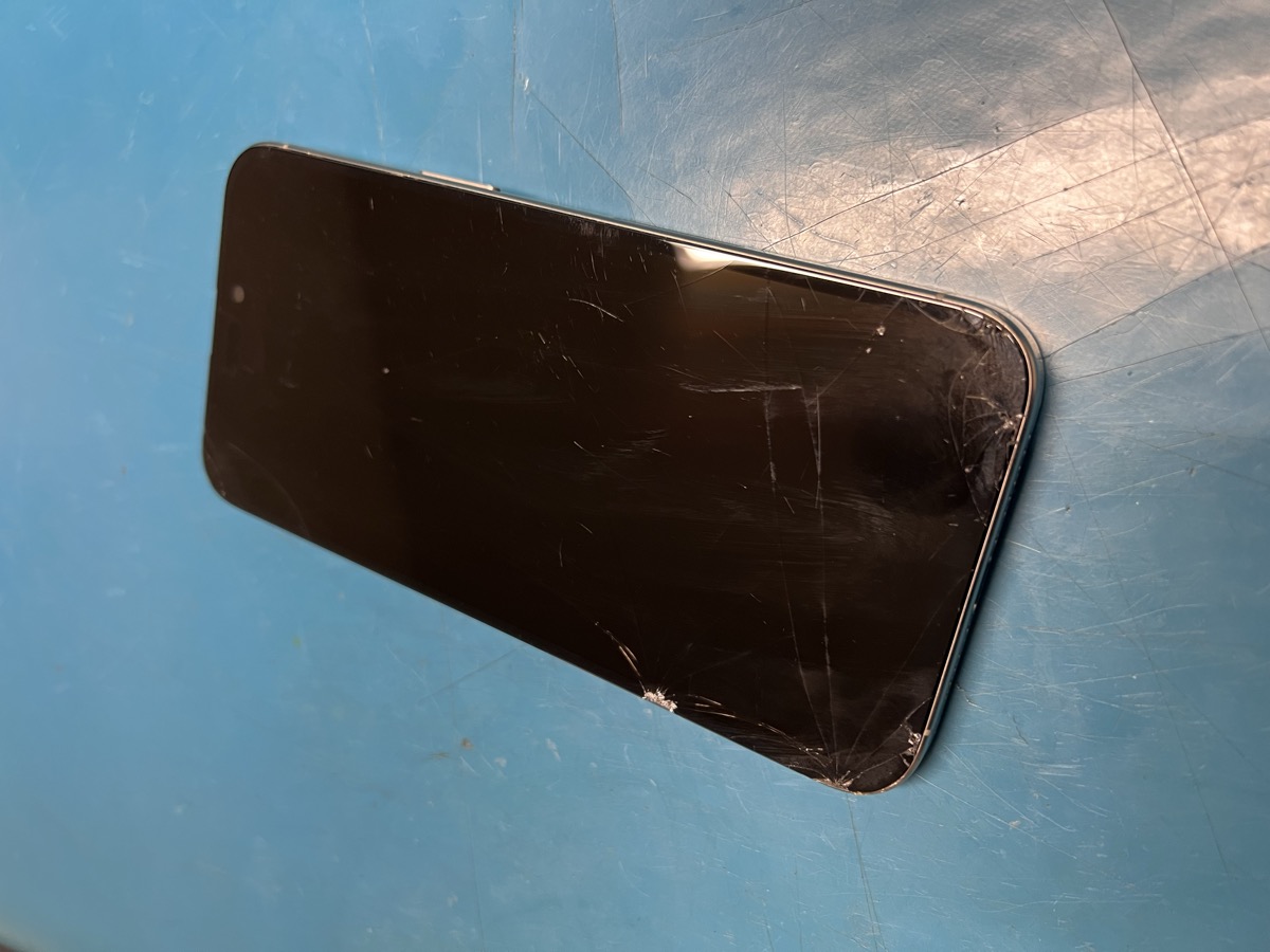 Cracked iPhone screen before repair — CellRepair Chula Vista
